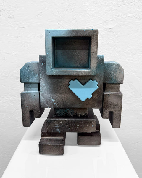 BURNT BABY BLUE - 1ft Concrete Lovebot Sculpture