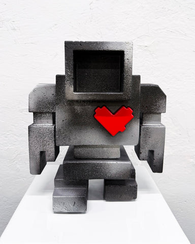 BURNT SILVER - 1ft Concrete Lovebot Sculpture