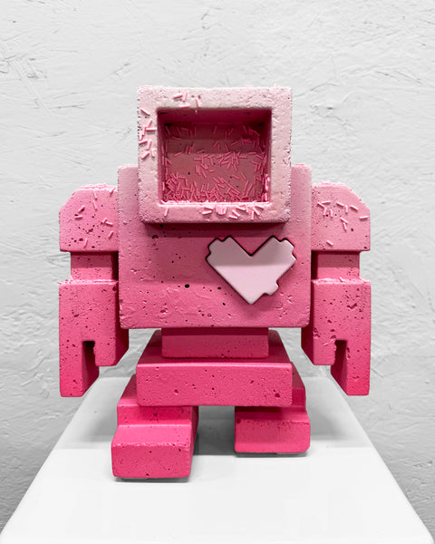 PINK CAKE - 1ft Concrete Lovebot Sculpture