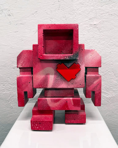 PINK HAZE - 1ft Concrete Lovebot Sculpture