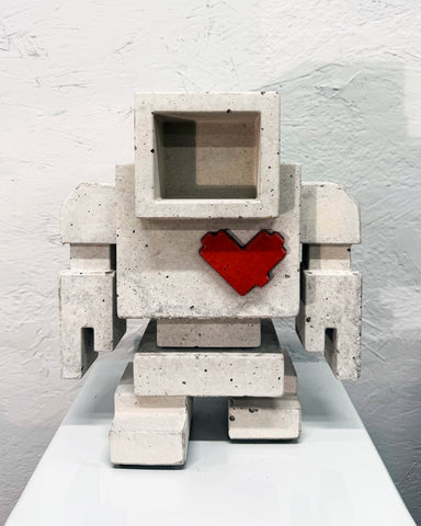 RAW CONCRETE - 1ft Lovebot Sculpture