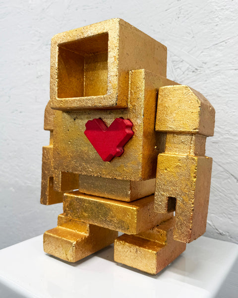 GOLD NUGGET - 1ft Concrete Lovebot Sculpture