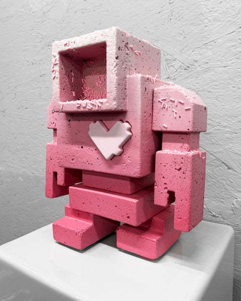PINK CAKE - 1ft Concrete Lovebot Sculpture