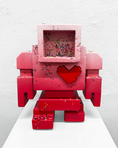 STRAWBERRY SUNDAE - 1ft Concrete Lovebot Sculpture