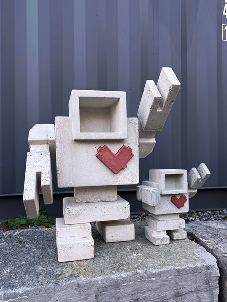 RAFFLE Tickets!* - "Original 2ft and 1ft Solid Concrete Lovebot Sculptures.