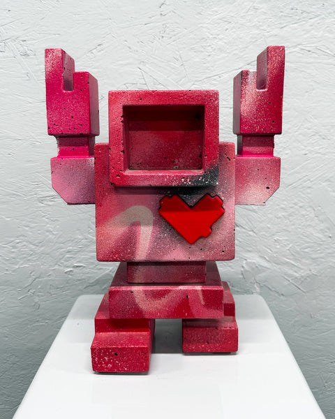 PINK HAZE - 1ft Concrete Lovebot Sculpture