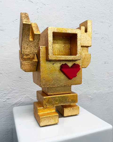 GOLD NUGGET - 1ft Concrete Lovebot Sculpture