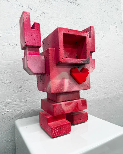 PINK HAZE - 1ft Concrete Lovebot Sculpture