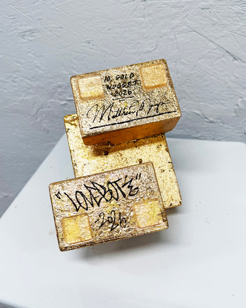 GOLD NUGGET - 1ft Concrete Lovebot Sculpture