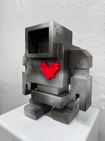 BURNT SILVER - 1ft Concrete Lovebot Sculpture