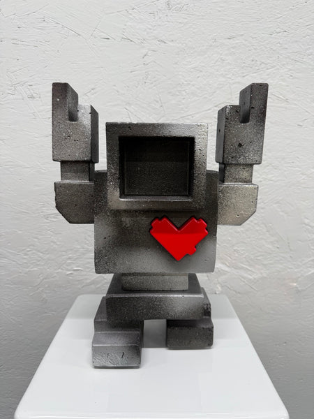 BURNT SILVER - 1ft Concrete Lovebot Sculpture