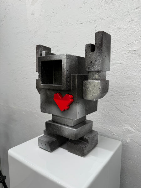 BURNT SILVER - 1ft Concrete Lovebot Sculpture