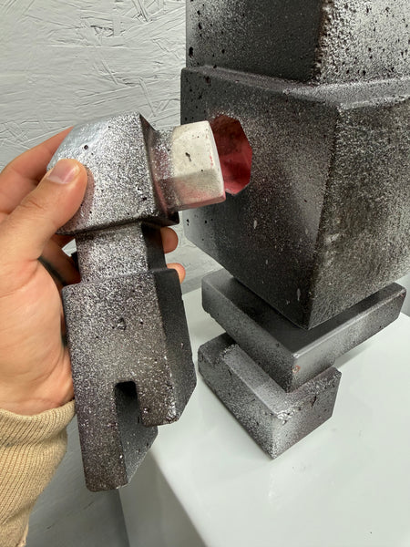 BURNT SILVER - 1ft Concrete Lovebot Sculpture