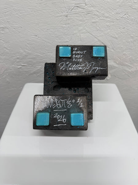 BURNT BABY BLUE - 1ft Concrete Lovebot Sculpture