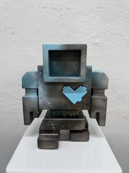 BURNT BABY BLUE - 1ft Concrete Lovebot Sculpture