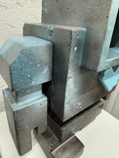 BURNT BABY BLUE - 1ft Concrete Lovebot Sculpture