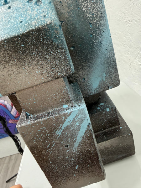 BURNT BABY BLUE - 1ft Concrete Lovebot Sculpture