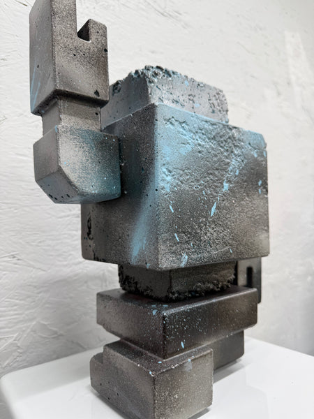 BURNT BABY BLUE - 1ft Concrete Lovebot Sculpture
