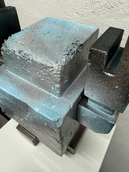 BURNT BABY BLUE - 1ft Concrete Lovebot Sculpture