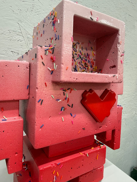STRAWBERRY SUNDAE - 1ft Concrete Lovebot Sculpture