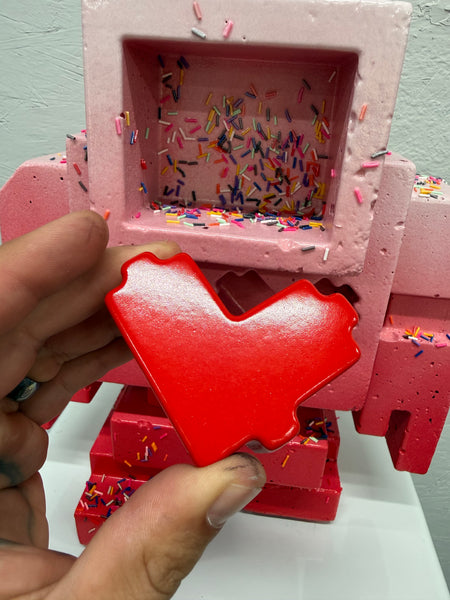 STRAWBERRY SUNDAE - 1ft Concrete Lovebot Sculpture