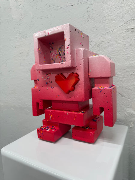 STRAWBERRY SUNDAE - 1ft Concrete Lovebot Sculpture