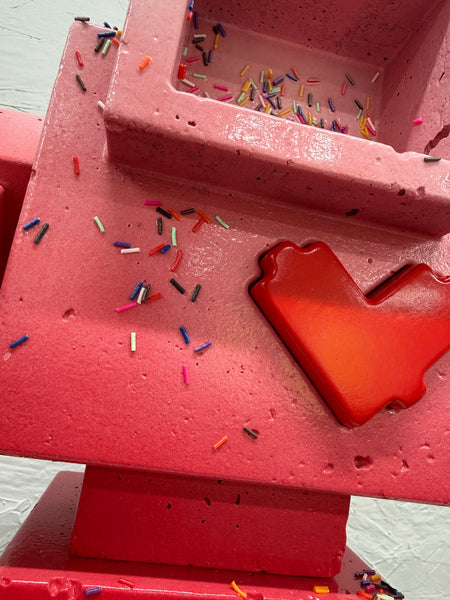 STRAWBERRY SUNDAE - 1ft Concrete Lovebot Sculpture
