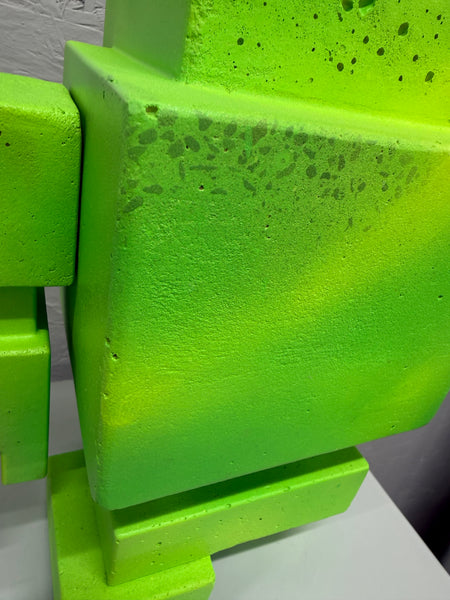 LIME SHINE GID - 1ft Concrete Lovebot Sculpture