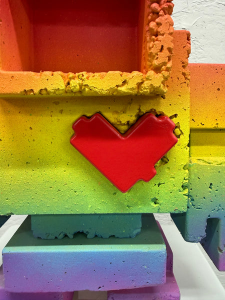 ROCK RAINBOW - 1ft Concrete Lovebot Sculpture