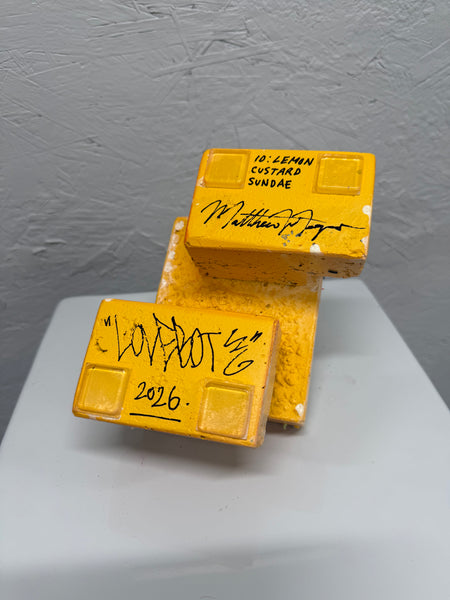 LEMON CUSTARD SUNDAE - 1ft Concrete Lovebot Sculpture