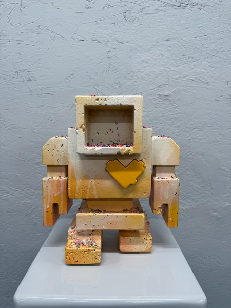 LEMON CUSTARD SUNDAE - 1ft Concrete Lovebot Sculpture