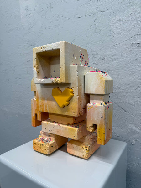 LEMON CUSTARD SUNDAE - 1ft Concrete Lovebot Sculpture