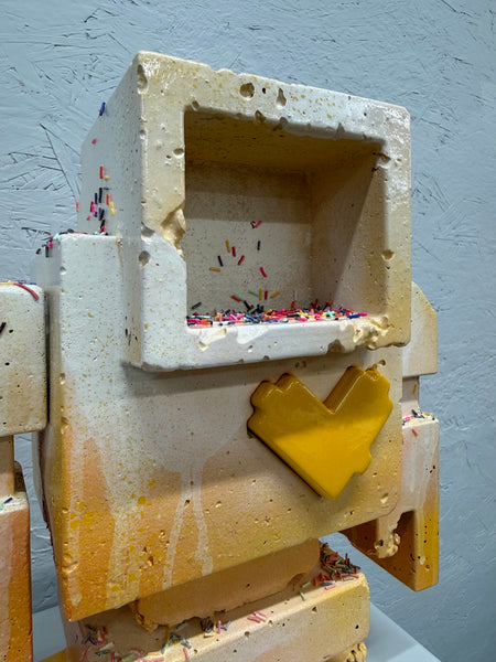 LEMON CUSTARD SUNDAE - 1ft Concrete Lovebot Sculpture