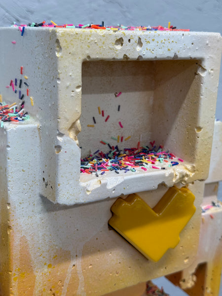 LEMON CUSTARD SUNDAE - 1ft Concrete Lovebot Sculpture