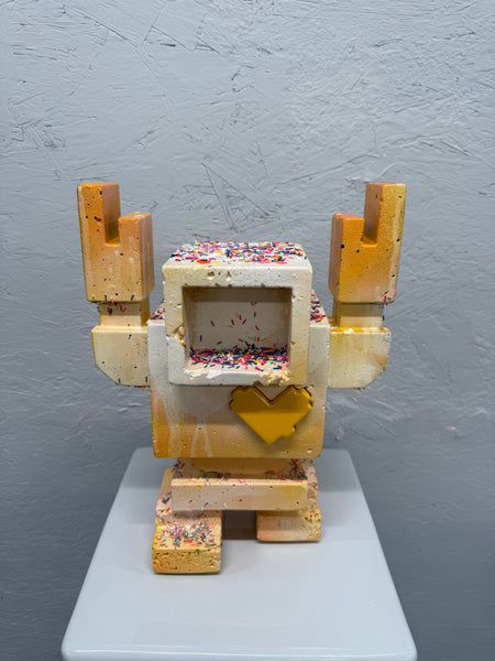 LEMON CUSTARD SUNDAE - 1ft Concrete Lovebot Sculpture