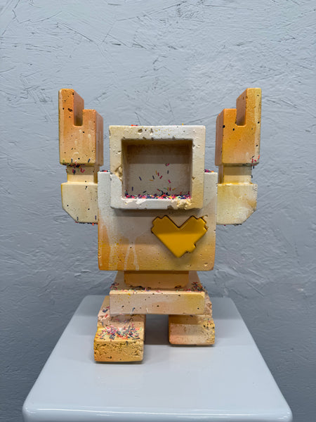 LEMON CUSTARD SUNDAE - 1ft Concrete Lovebot Sculpture