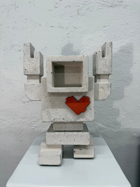 RAW CONCRETE - 1ft Lovebot Sculpture