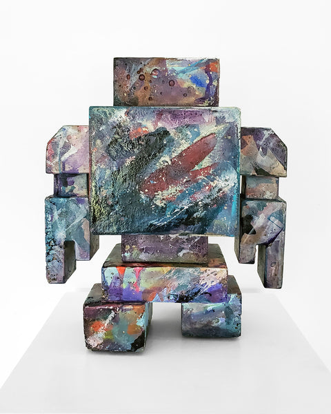 Custom Commissioned 1ft Concrete Lovebot Sculpture