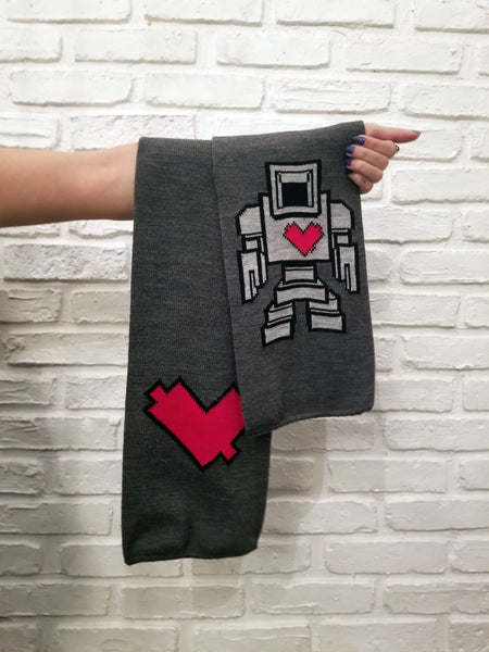 Heather Knit Lovebot Scarf