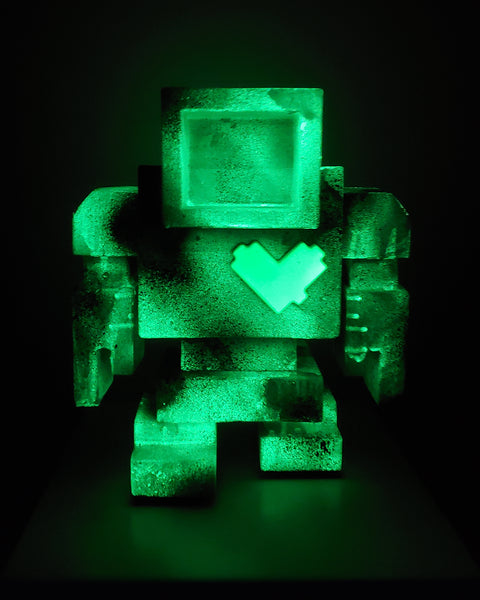 Custom Commissioned 1ft Concrete Lovebot Sculpture