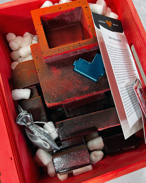 Custom Commissioned 1ft Concrete Lovebot Sculpture