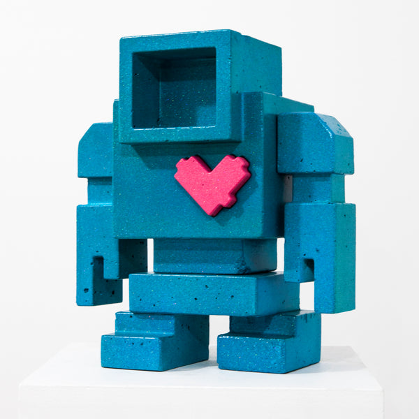Custom Commissioned 1ft Concrete Lovebot Sculpture