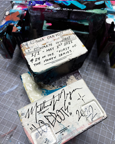 Custom Commissioned 1ft Concrete Lovebot Sculpture