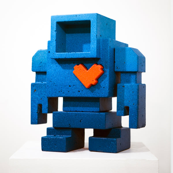 Custom Commissioned 1ft Concrete Lovebot Sculpture
