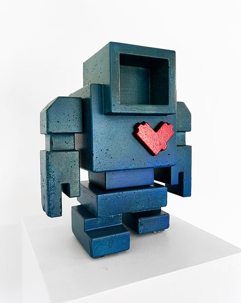 Custom Commissioned 1ft Concrete Lovebot Sculpture