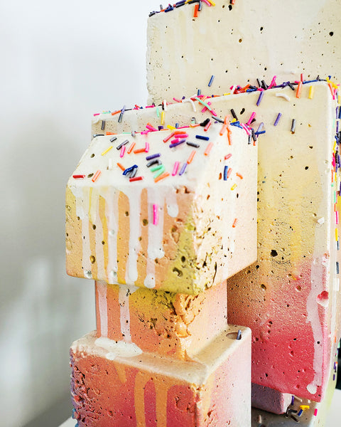 Custom Commissioned 1ft Concrete Lovebot Sculpture