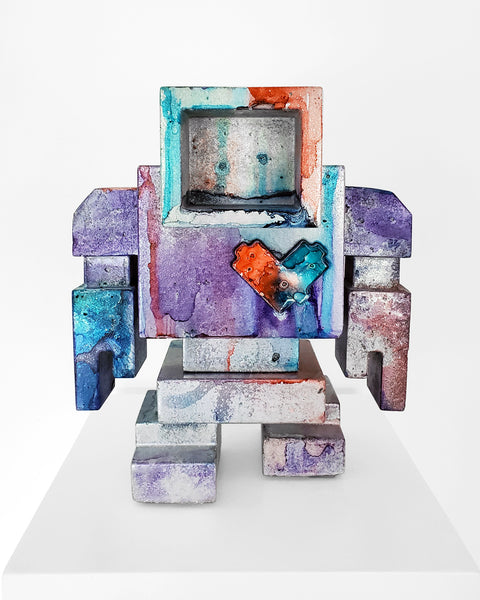 Custom Commissioned 1ft Concrete Lovebot Sculpture