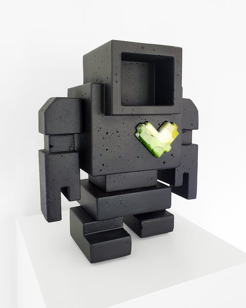 Custom Commissioned 1ft Concrete Lovebot Sculpture