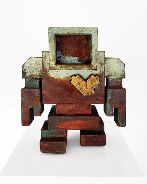 Custom Commissioned 1ft Concrete Lovebot Sculpture