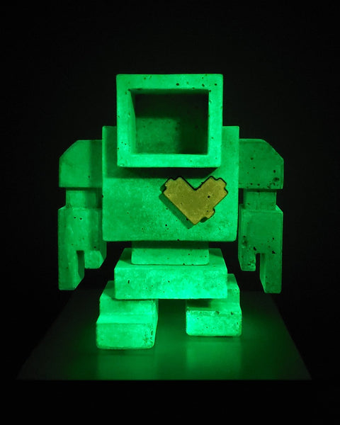 Custom Commissioned 1ft Concrete Lovebot Sculpture